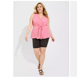 torrid Peplum Georgette Button-Front Tie-Front Blouse